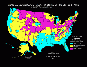 Radon Map, USA